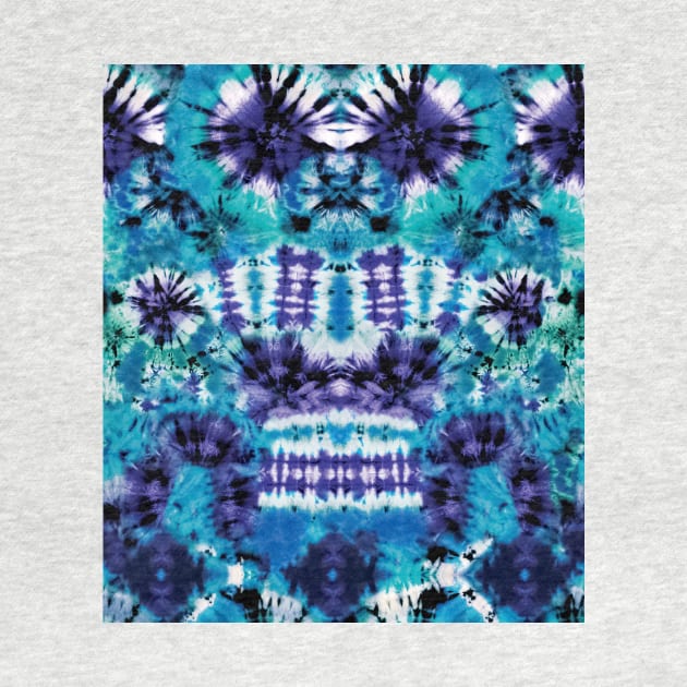Aqua Summer Tie Dye Batik Wax Tie Die Print by podartist